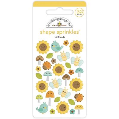 Doodlebug Pumpkin Spice Sticker Shape Sprinkles - Fall Friends